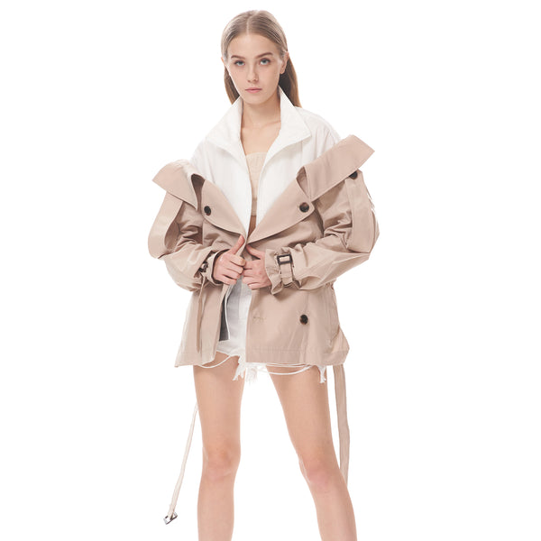 Contrasted Trench Windbreaker