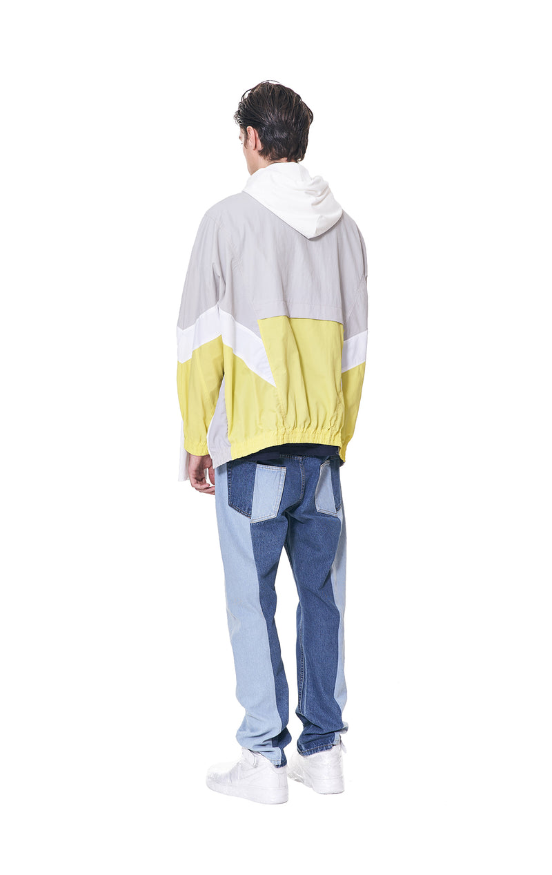 Colour-Blocked Multi-wear Shell Hooded Jacket