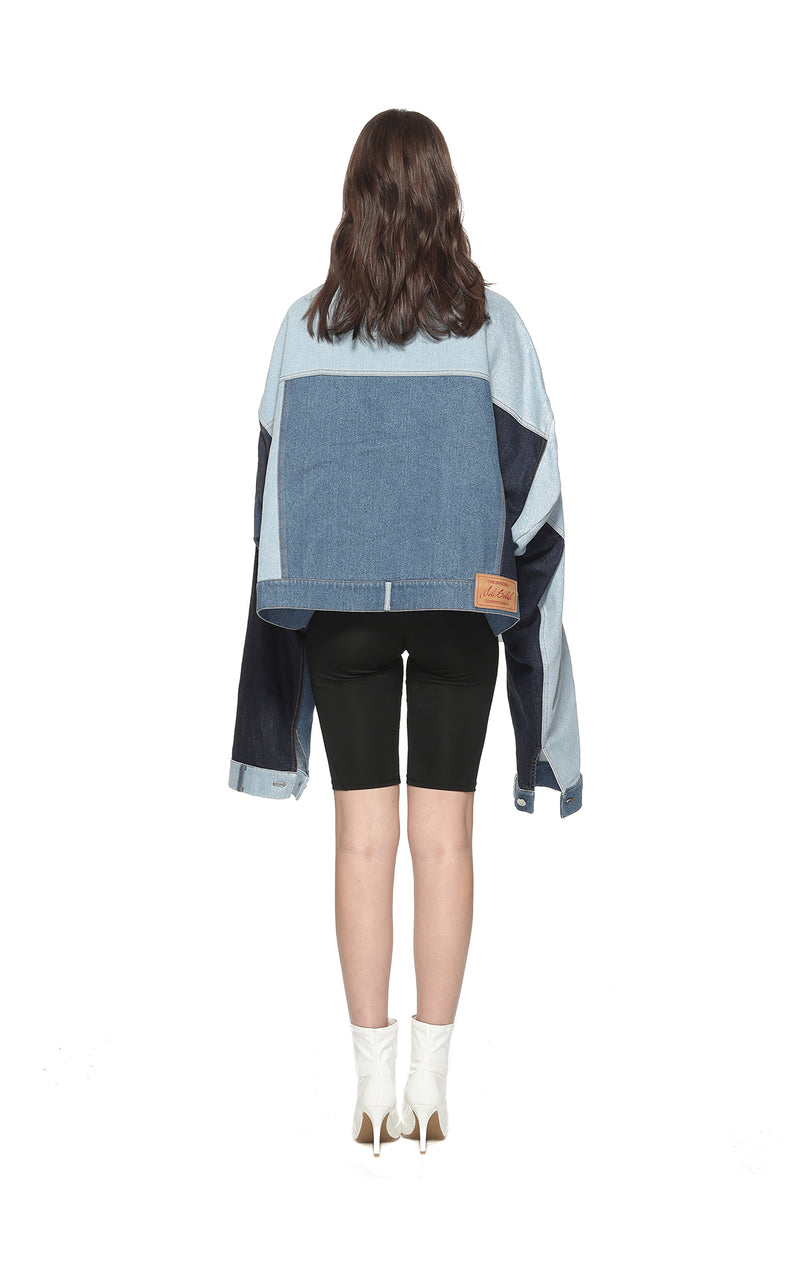 SOLO Receipt Cropped Denim Jacket