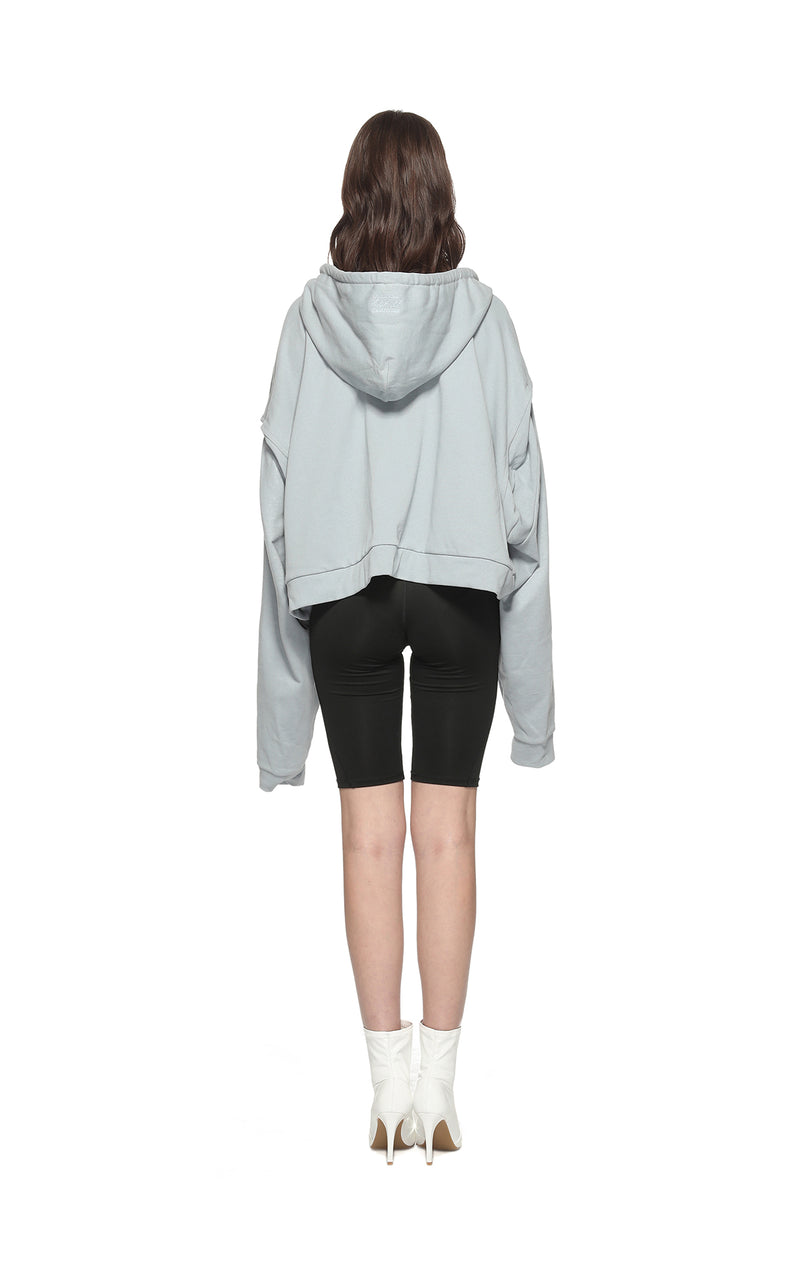 Cropped Zip-Up Hoodie