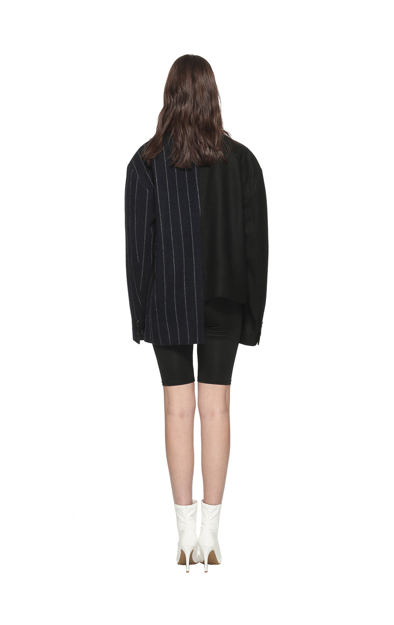 SOLO Receipt Asymmetric Patch Blazer