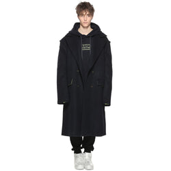 Double-Breasted Wool Long Coat