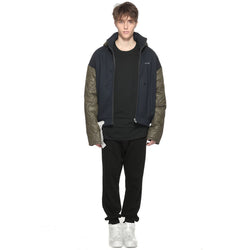 Contrasted Quilted Zip Up Hoodie