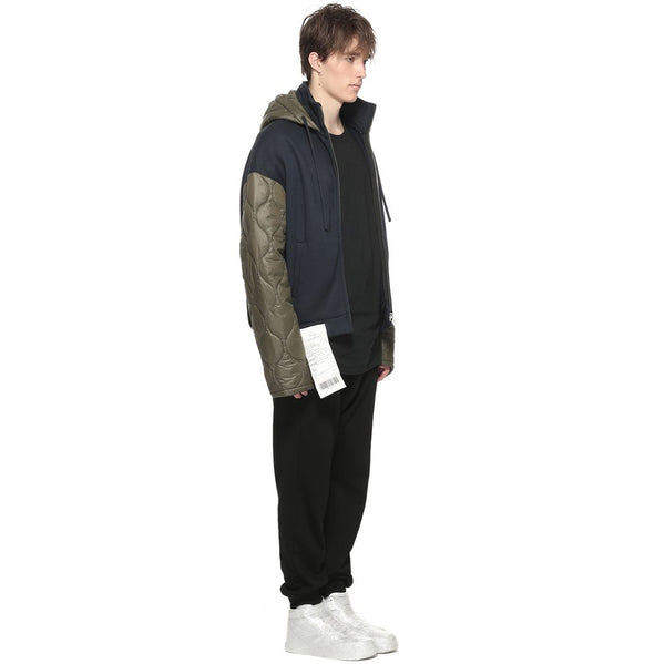 Contrasted Quilted Zip Up Hoodie