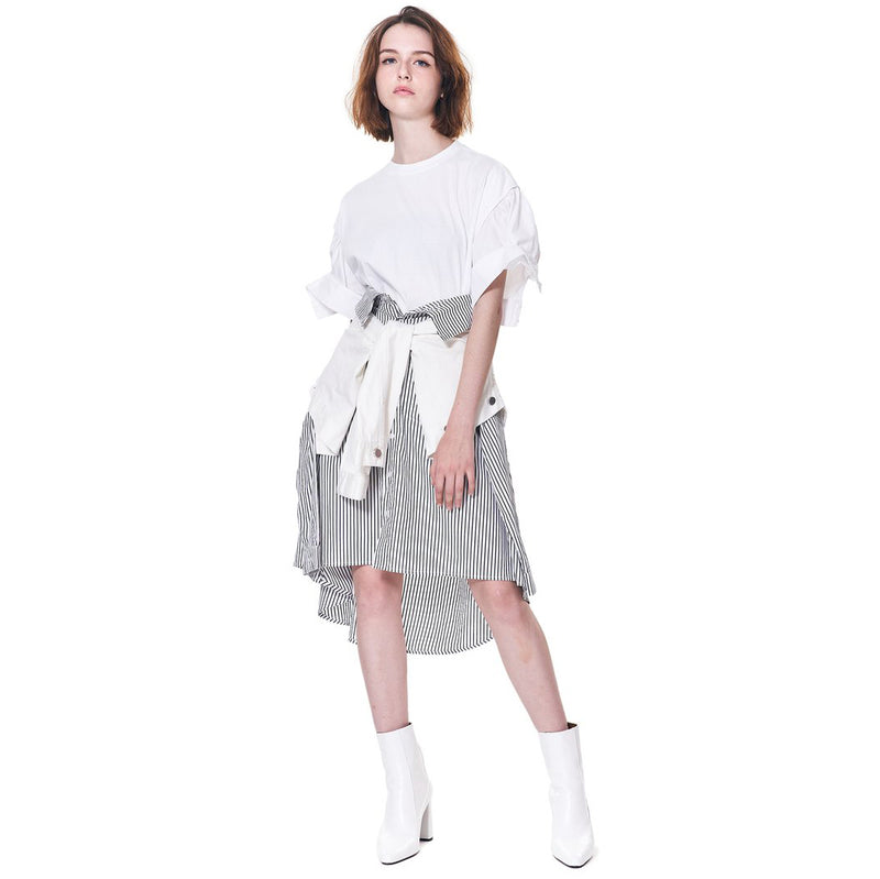 SHIRT SLEEVE TIE WAIST SKIRT